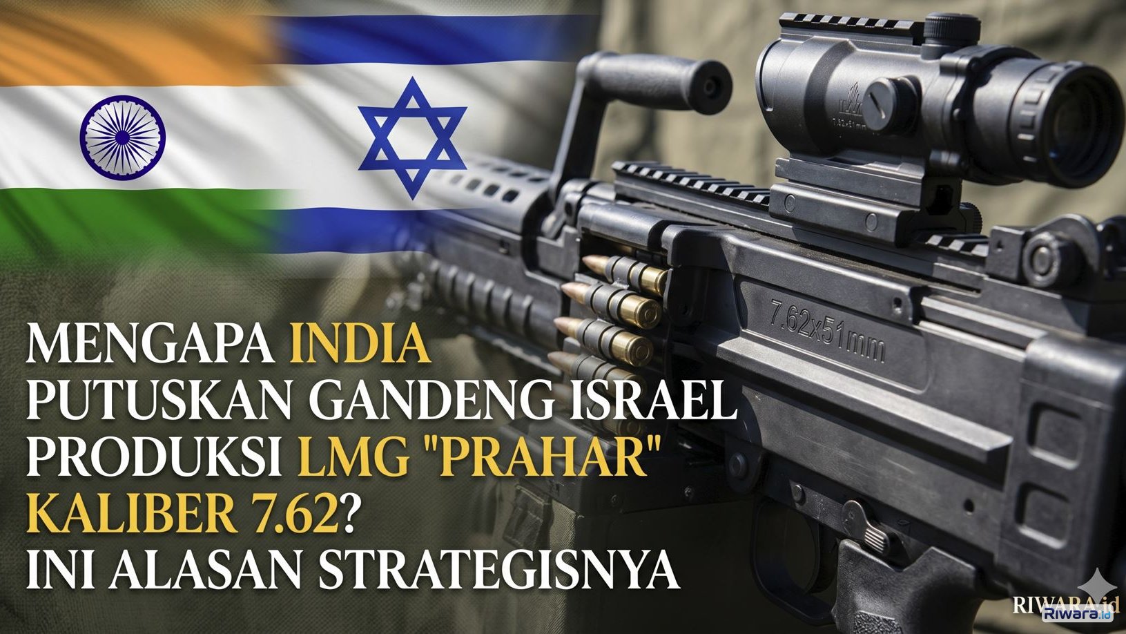 Ilustrasi LMG Prahar kolaburasi India-Israel, dibuat dengan bantuan Gemini AI